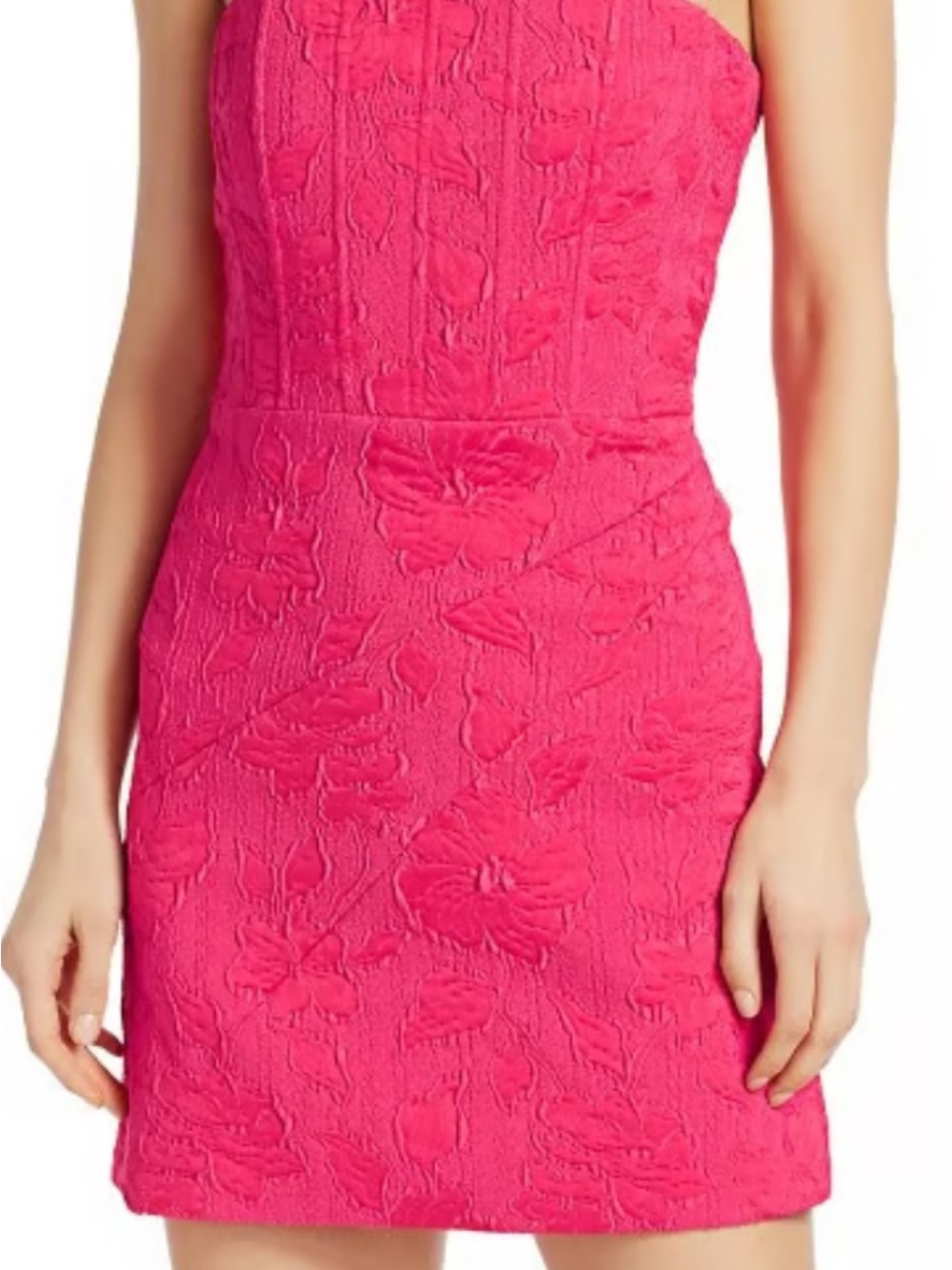 Women’s NWT Sz. 4 Alice + Olivia Perla Boned Strapless Pleated Dress - Wild Pink